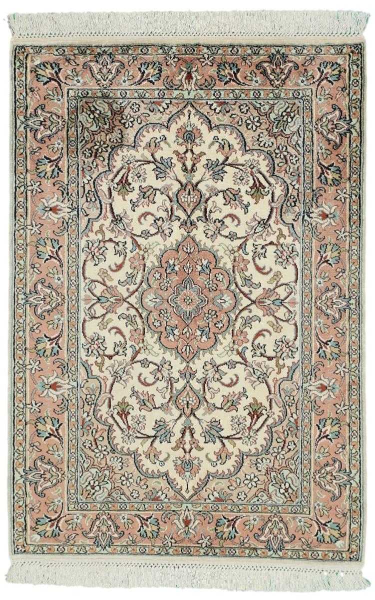 インドのカーペット カシミール シルク 92x62 92x62,  ペルシャ絨毯 手織り