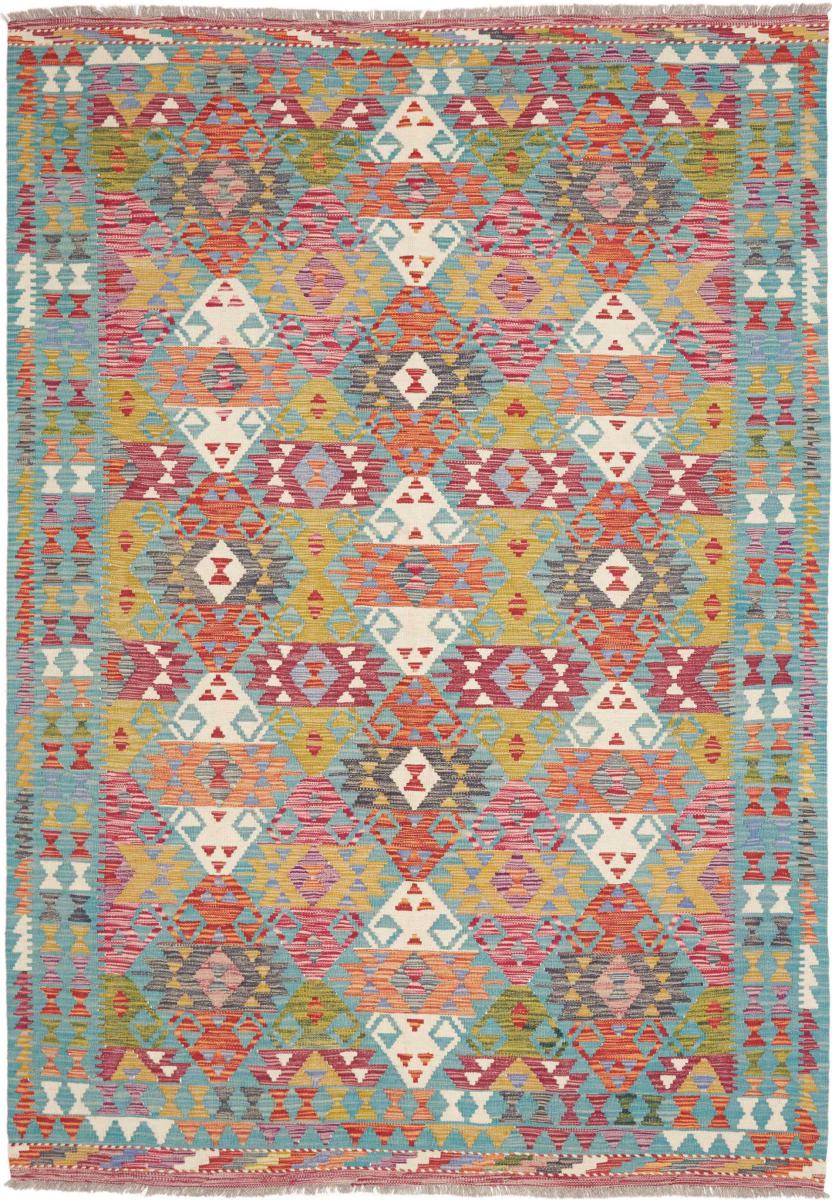 Covor afgan Chilim Afghan 245x164 245x164, Covor persan Țesut manual