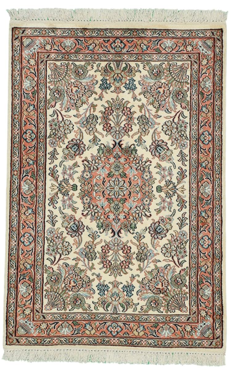 インドのカーペット カシミール シルク 92x63 92x63,  ペルシャ絨毯 手織り