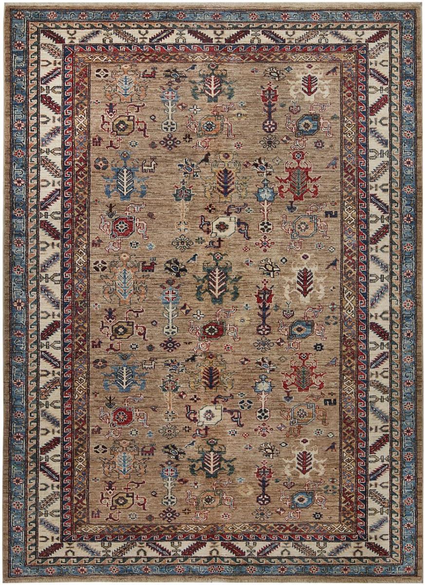 Αφγανικό χαλί Kazak 241x166 241x166, Περσικό χαλί Οι κόμποι έγιναν με το χέρι