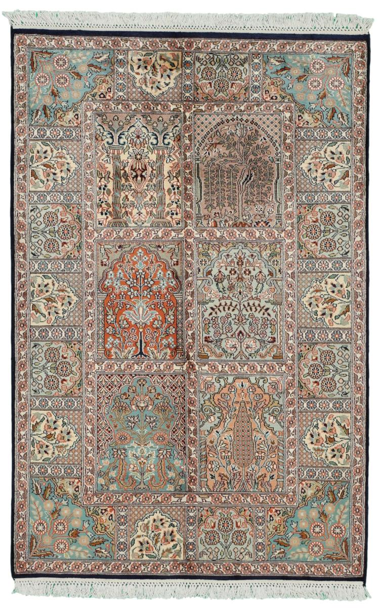 Tapis indien Cachemire Soie 124x81 124x81, Tapis persan Noué à la main