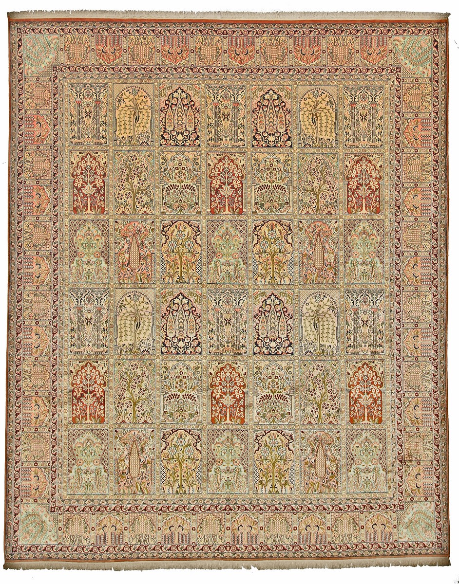 Tappeto indiano Cachemire Puri di Seta 305x243 305x243, Tappeto persiano Annodato a mano