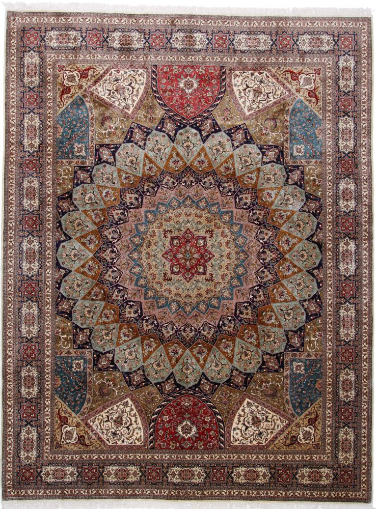 Tappeto indiano Cachemire di Seta Single knot 394x303 394x303, Tappeto persiano Annodato a mano