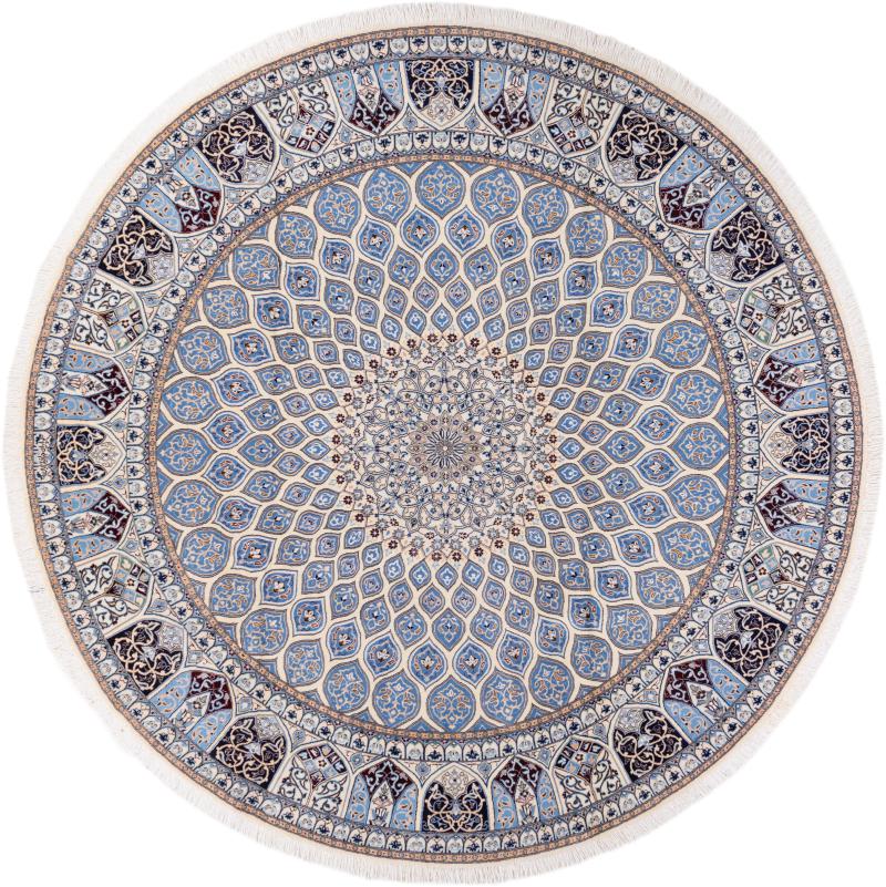 Persian Rug Nain 9La 8'4"x8'4" 8'4"x8'4", Persian Rug Knotted by hand