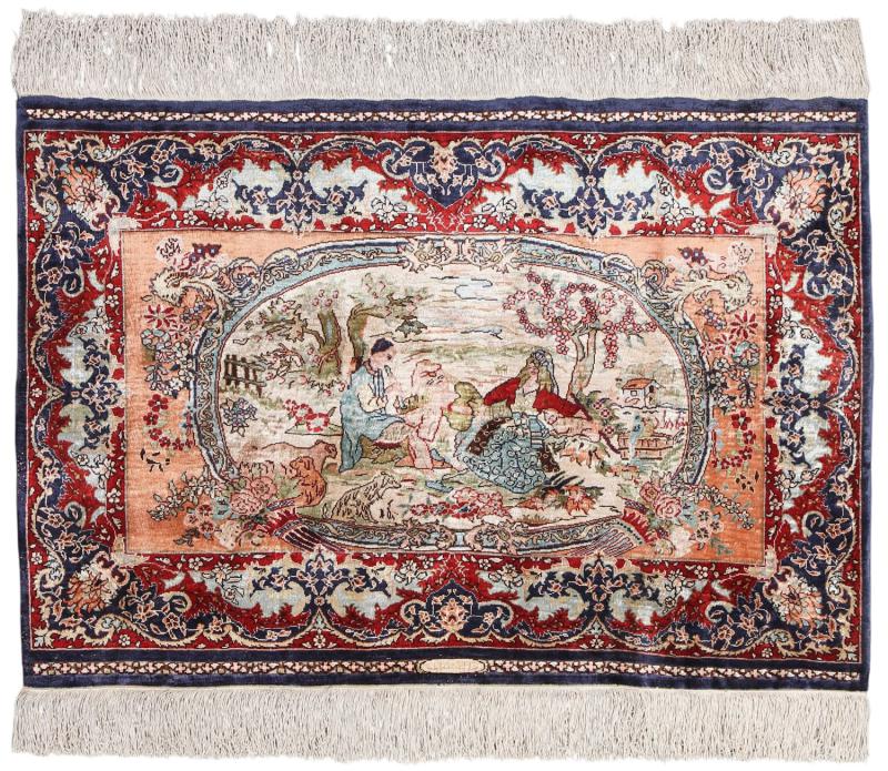  Kayseri Silk 3'8"x2'6" 3'8"x2'6", Persian rug Hand-knotted