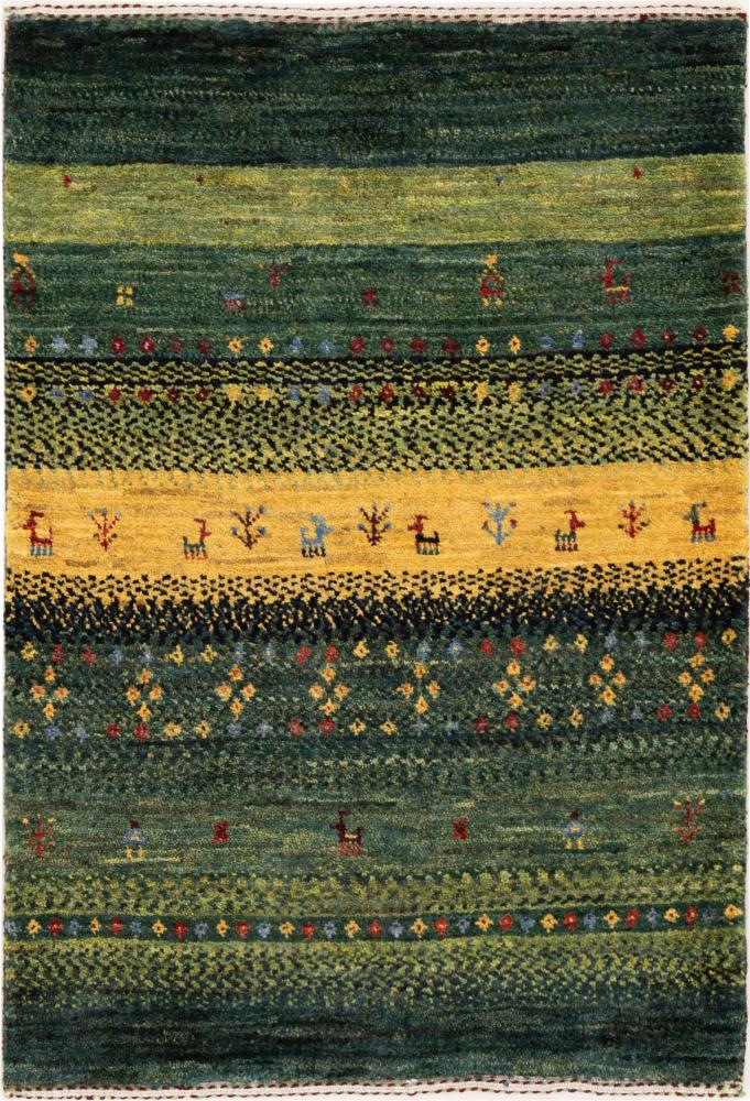 Tapete persa Persa Gabbeh Loribaft Nowbaft 89x63 89x63, Tapete persa Atado à mão