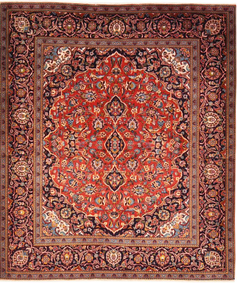 Tapis persan Kashan 157x140 157x140, Tapis persan Noué à la main