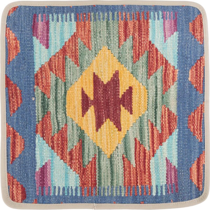 Afghan rug Kilim Afghan Cushion Cover 40x40 40x40, Persian Rug Knotted by hand