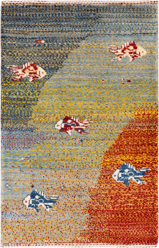 Tapis persan Persan Gabbeh Loribaft Atelier 93x57 93x57, Tapis persan Noué à la main