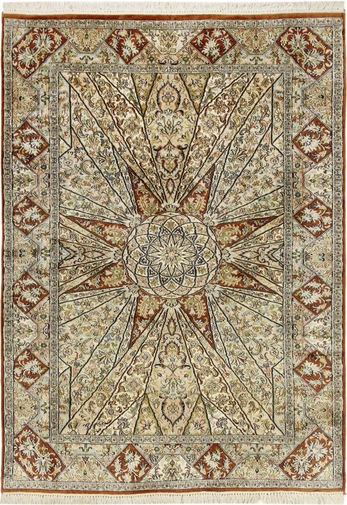 Alfombra india Cachemira de Seda 172x125 172x125, Alfombra persa Anudado a mano