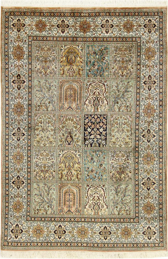 Alfombra india Cachemira de Seda 186x122 186x122, Alfombra persa Anudado a mano