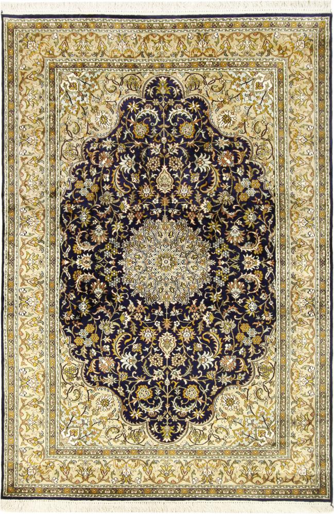 インドのカーペット カシミール シルク 186x128 186x128,  ペルシャ絨毯 手織り