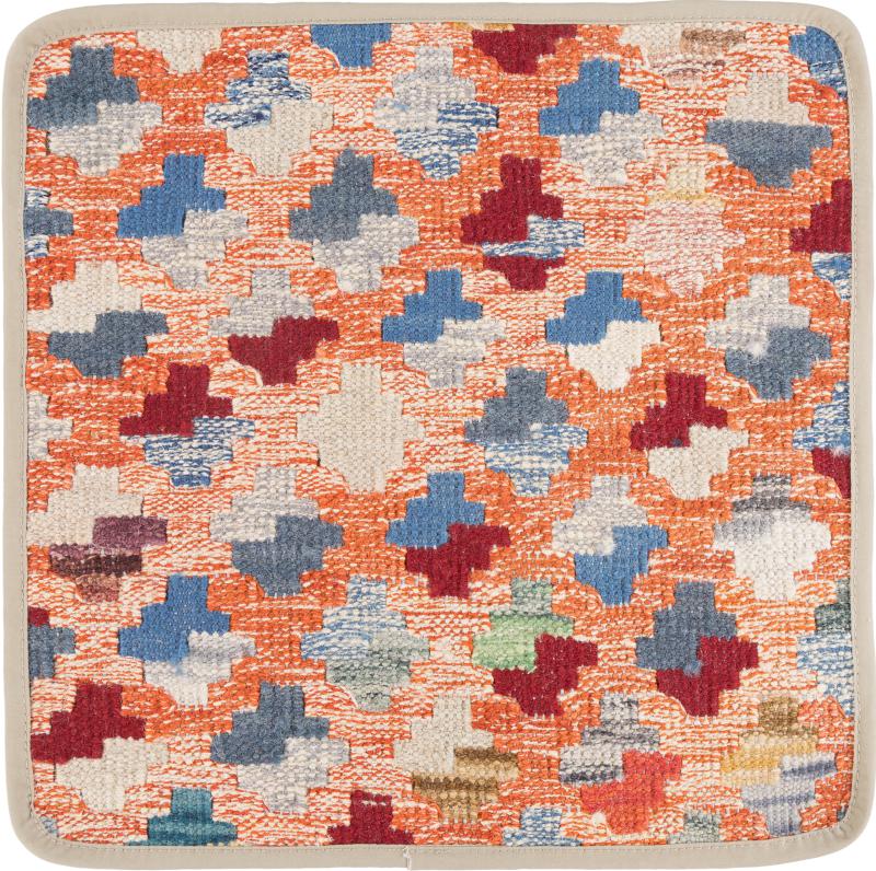 Afghan rug Kilim Afghan Cushion Cover 40x40 40x40, Persian Rug Knotted by hand