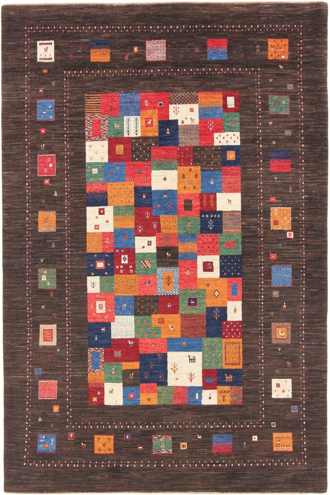 Persian Rug Persian Gabbeh Loribaft Nowbaft 8'10"x5'11" 8'10"x5'11", Persian Rug Knotted by hand