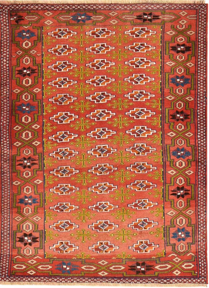 Tapis persan Turkaman 129x100 129x100, Tapis persan Noué à la main
