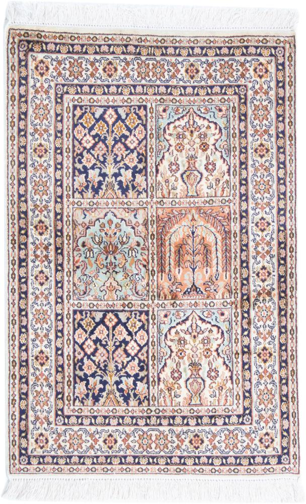 Tappeto indiano Cachemire di Seta 92x61 92x61, Tappeto persiano Annodato a mano