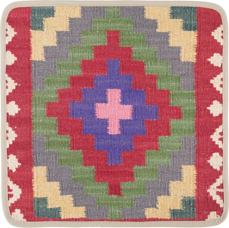 Afghan rug Kilim Afghan Cushion Cover 40x40 40x40, Persian Rug Knotted by hand