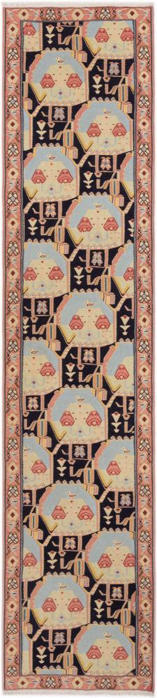 Tapete persa Kilim Senneh 389x84 389x84, Tapete persa Atado à mão