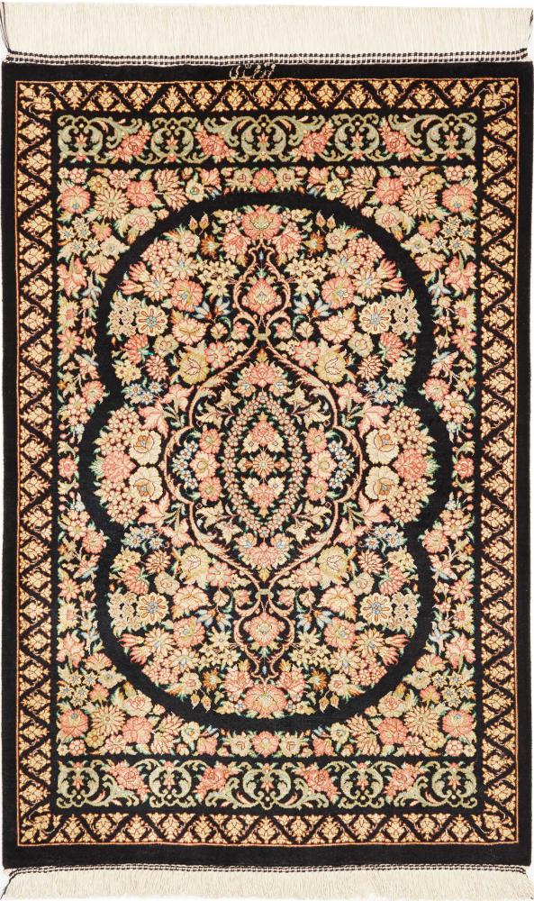 Perzisch tapijt Qum Zijde 90x57 90x57, Perzisch tapijt Handgeknoopte