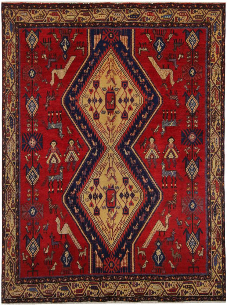 Persisk tæppe Afshar 209x152 209x152, Persisk tæppe Knyttet i hånden