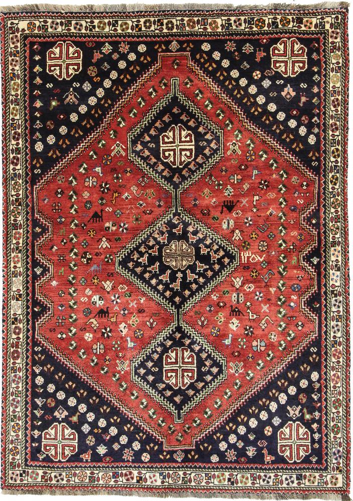 Persisk tæppe Ghashghai 224x158 224x158, Persisk tæppe Knyttet i hånden