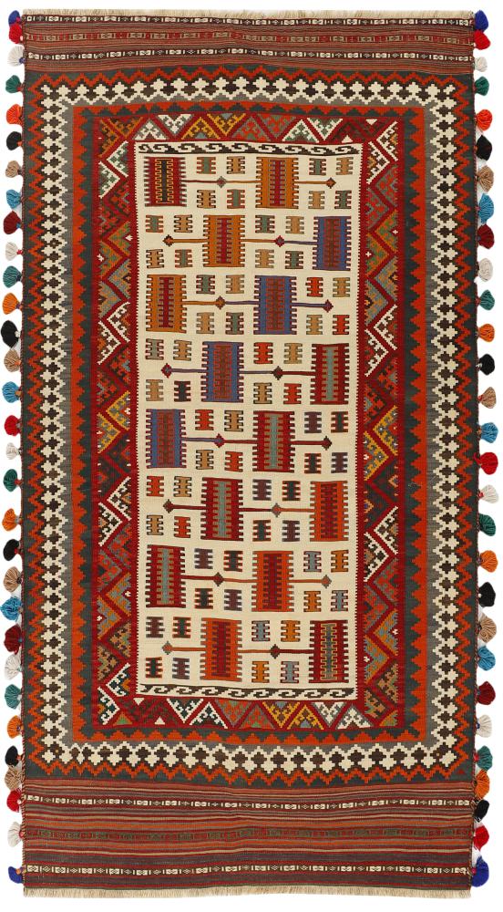 Persian Rug Kilim Fars 9'4"x4'7" 9'4"x4'7", Persian Rug Woven by hand