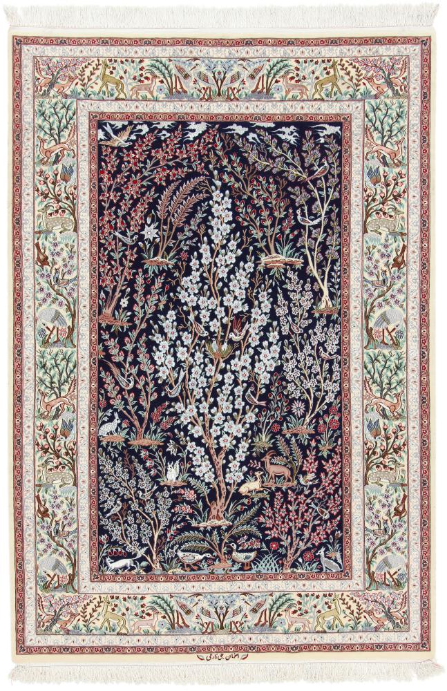 Tapete persa Isfahan Fio de Seda 236x161 236x161, Tapete persa Atado à mão