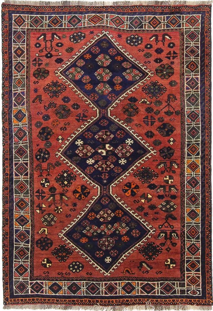 Persian Rug Ghashghai 7'1"x4'11" 7'1"x4'11", Persian Rug Knotted by hand