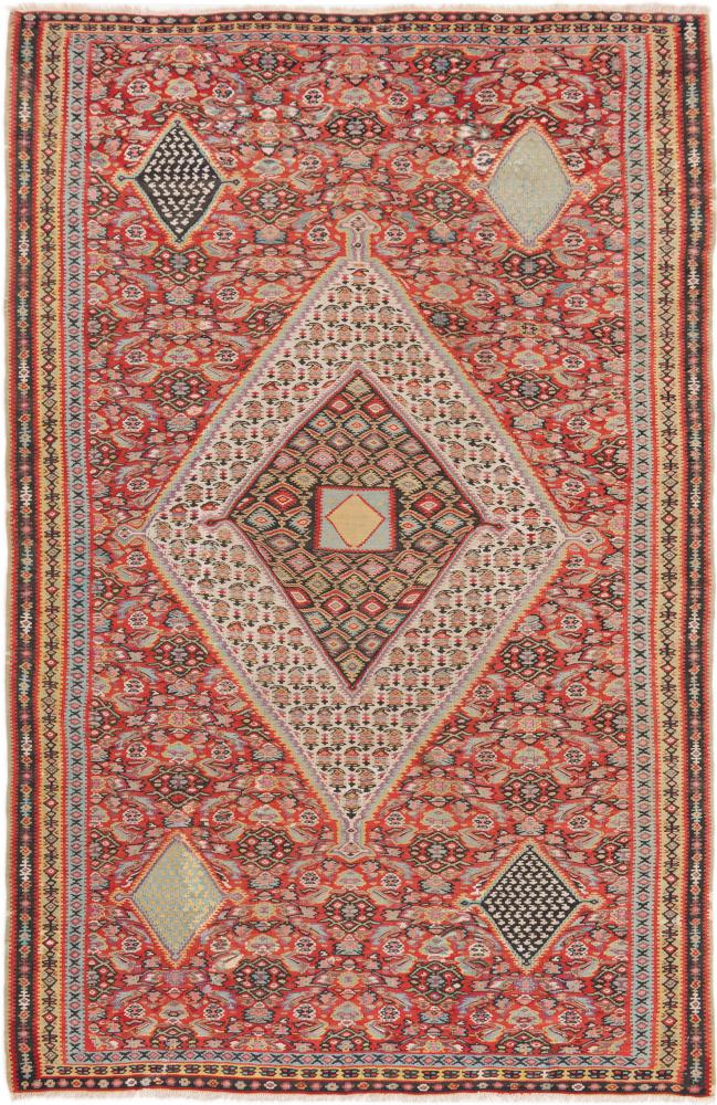 Perzisch tapijt Kilim Fars Senneh Antiek 193x124 193x124, Perzisch tapijt Handgeknoopte