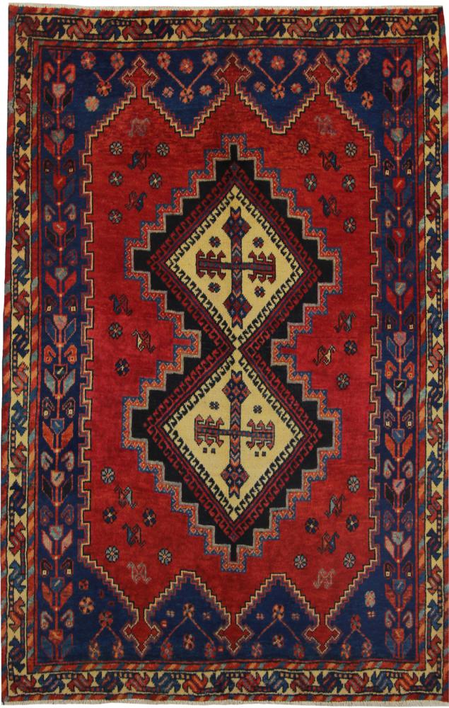 Persisk tæppe Afshar 216x143 216x143, Persisk tæppe Knyttet i hånden