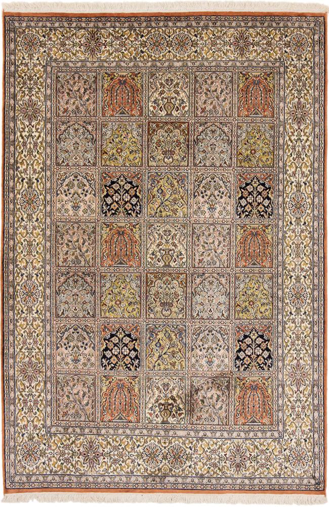 Indisk tæppe Kashmir Silke 186x127 186x127, Persisk tæppe Knyttet i hånden