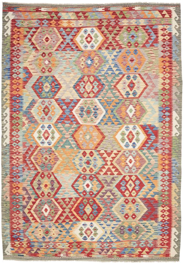 Afghanischer Teppich Kelim Afghan 9'7"x6'10" 9'7"x6'10", Perserteppich Handgewebt