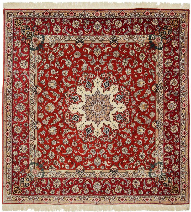 Persian Rug Isfahan Silk Warp 213x201 213x201, Persian Rug Knotted by hand