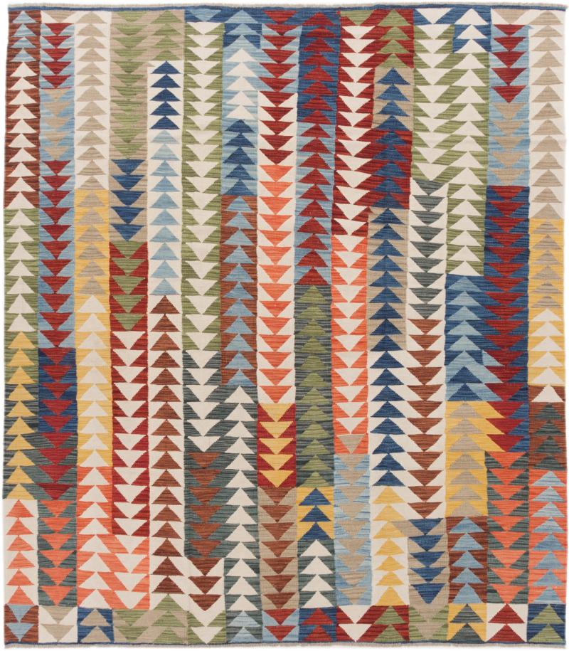 Tapete afegão Kilim Afegão Design 291x254 291x254, Tapete persa Tecido à mão