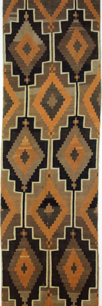 Persisk tæppe Kelim Fars 406x125 406x125, Persisk tæppe Håndvævet