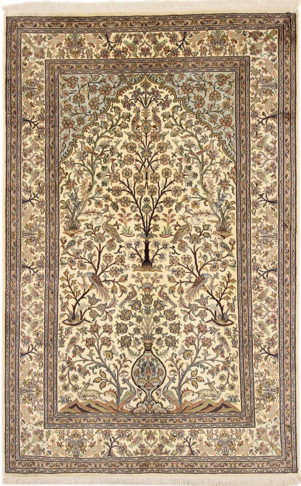 Indisk tæppe Kashmir Silke 194x125 194x125, Persisk tæppe Knyttet i hånden