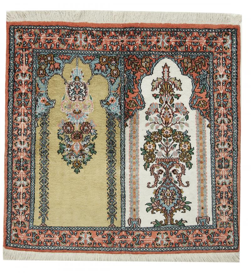 Indo rug Kashmir Pure Silke 125x123 125x123, Persian Rug Knotted by hand