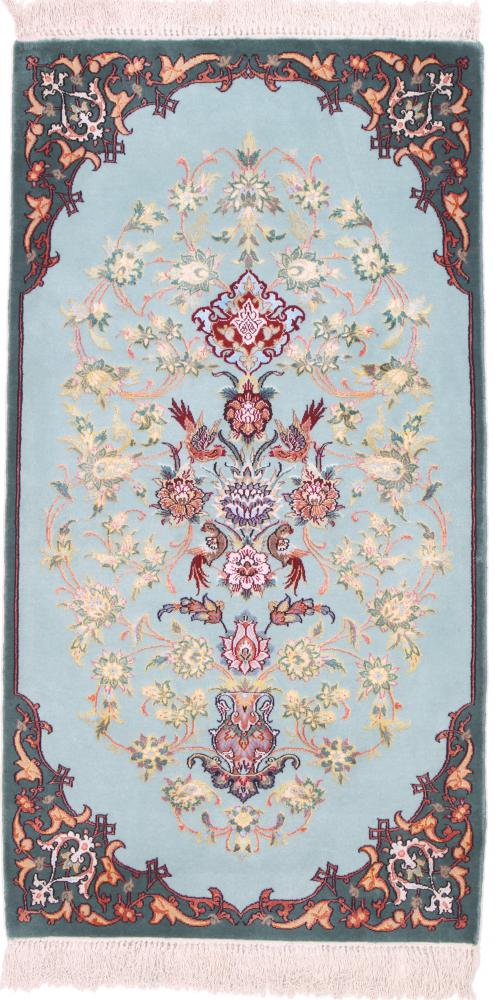 Tappeto persiano Isfahan Ordito in Seta 116x61 116x61, Tappeto persiano Annodato a mano