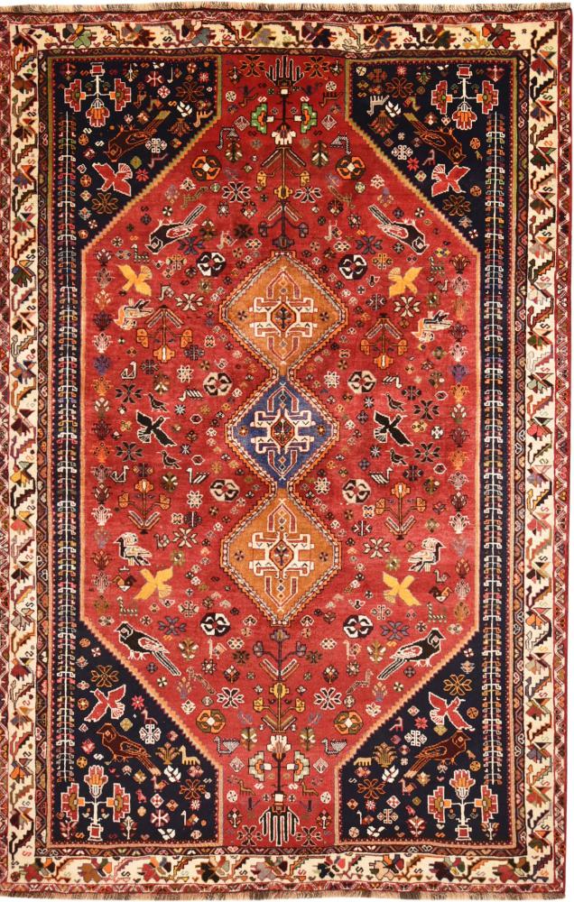 Alfombra persa Shiraz 9'5"x6'2" 9'5"x6'2", Alfombra persa Anudado a mano