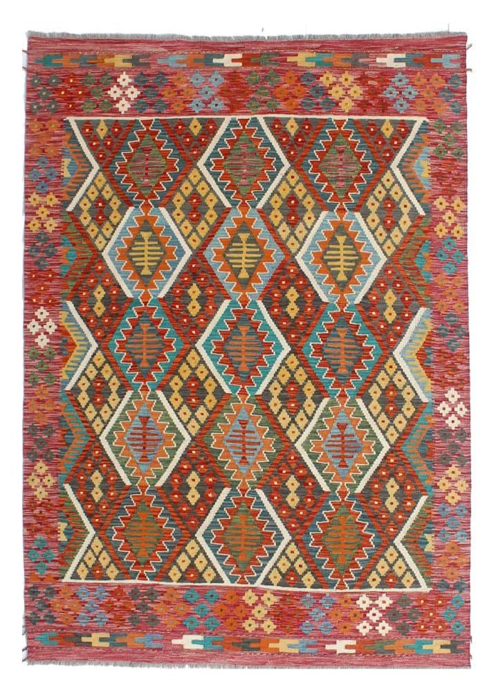 Afghan rug Kilim Afghan 8'0"x5'10" 8'0"x5'10", Persian Rug Woven by hand