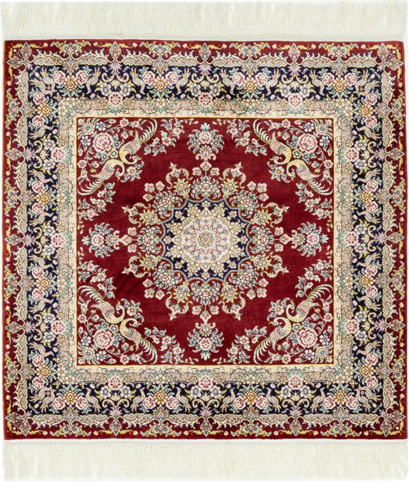  Hereke de Seda 78x78 78x78, Alfombra persa Anudado a mano