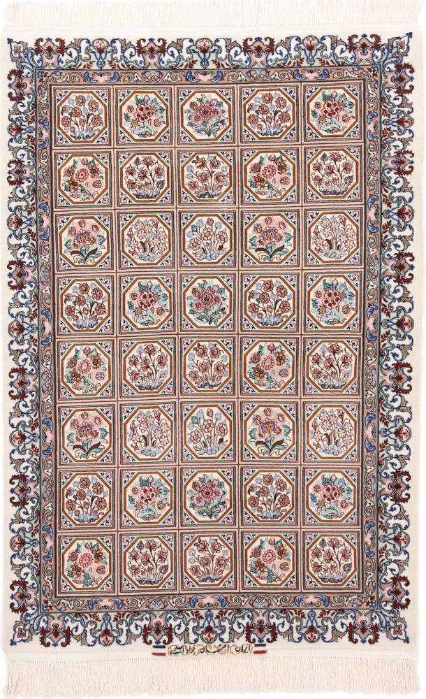 Persialainen matto Isfahan Silkkiloimi 155x101 155x101, Persialainen matto Solmittu käsin