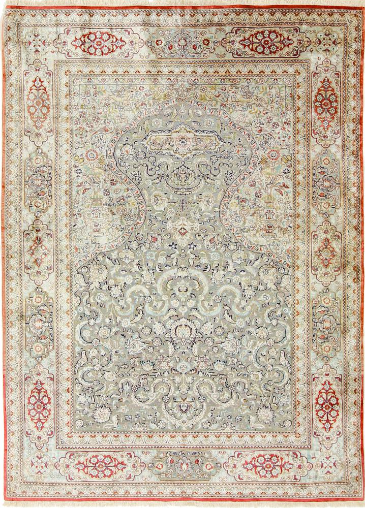 Tappeto cinese Cinesi di Seta Gold 4'2"x3'0" 4'2"x3'0", Tappeto persiano Annodato a mano