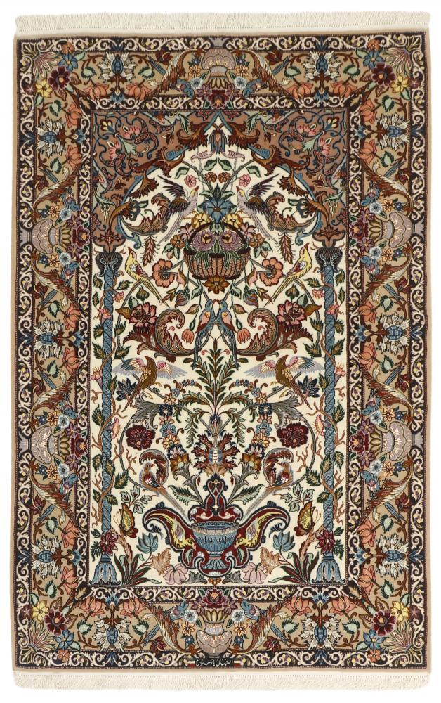 Perzsa szőnyeg Iszfahán Selyemfonal 6'7"x4'2" 6'7"x4'2", Perzsa szőnyeg Kézzel csomózva