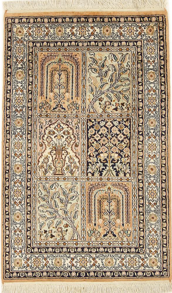 Indischer Teppich Kaschmir Seide 97x61 97x61, Perserteppich Handgeknüpft