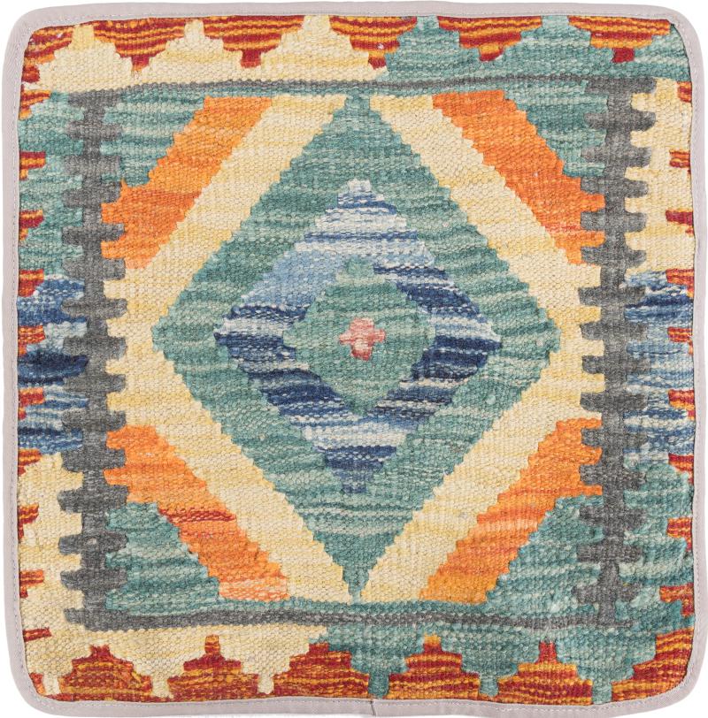 Afghan rug Kilim Afghan Cushion Cover 40x40 40x40, Persian Rug Knotted by hand