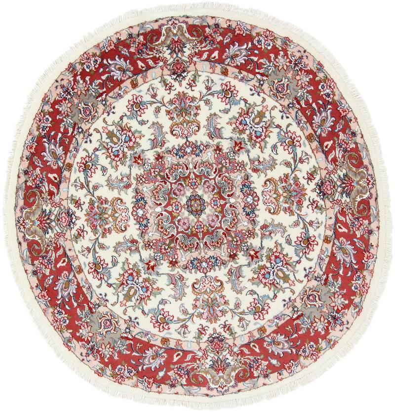 Tapete persa Tabriz 40Raj 150x150 150x150, Tapete persa Atado à mão