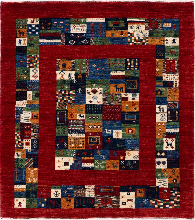 Perzisch tapijt Perzisch Gabbeh Loribaft Nowbaft 129x114 129x114, Perzisch tapijt Handgeknoopte