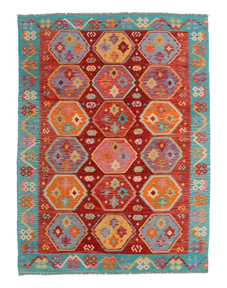Afghan rug Kilim Afghan 7'11"x5'8" 7'11"x5'8", Persian Rug Woven by hand