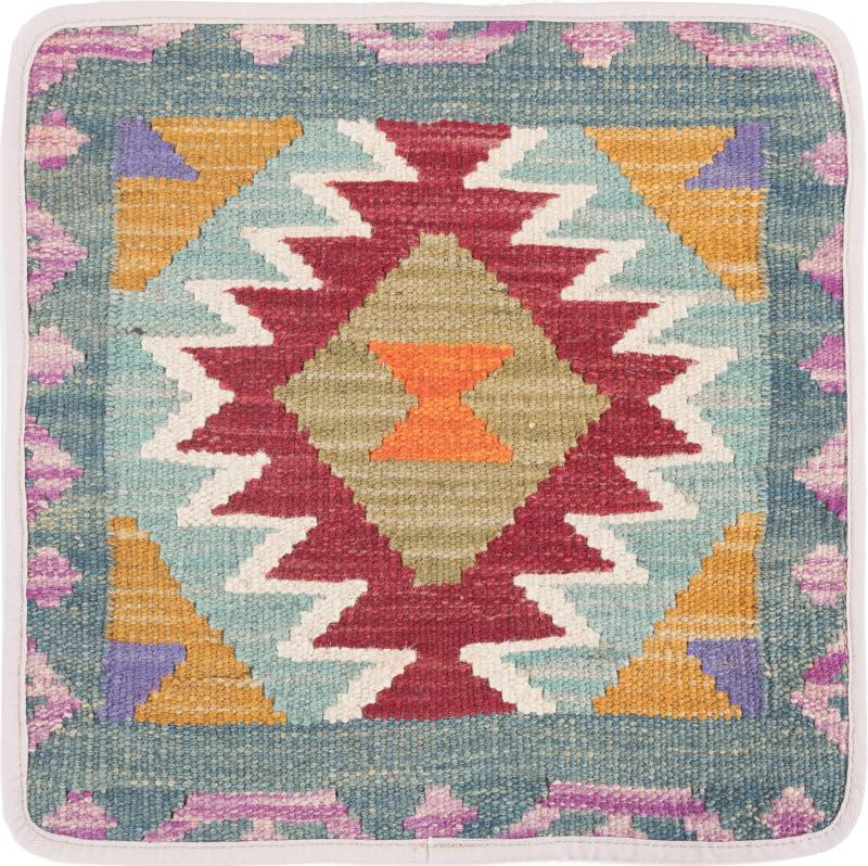 Afghan rug Kilim Afghan Cushion Cover 40x40 40x40, Persian Rug Knotted by hand